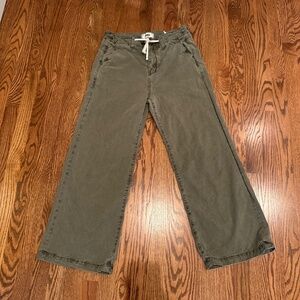 Women’s Paige Carly Wide Leg Pants Vintage Ivy Green Size 29